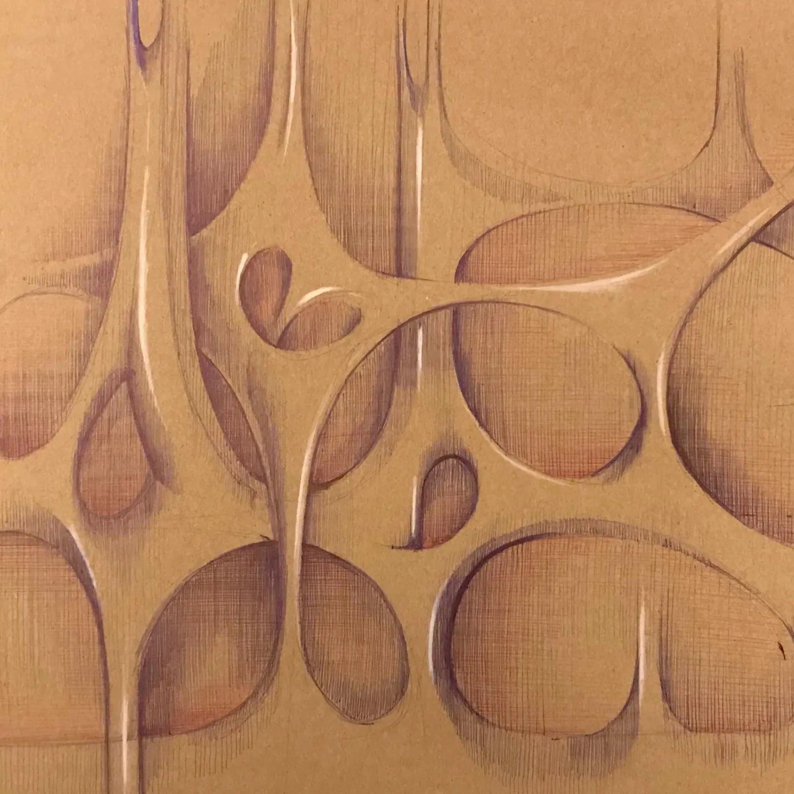 Concept sketch of an organic, branching column structure
